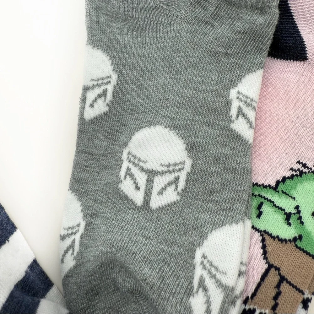 Disney Star Wars Womens No Show Socks The Mandalorian Grogu Baby Yoda Pink Gift